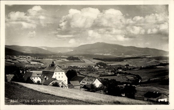 Postcard Rabenstein Zwiesel in the Bavarian Forest, Rachel, town view, panorama