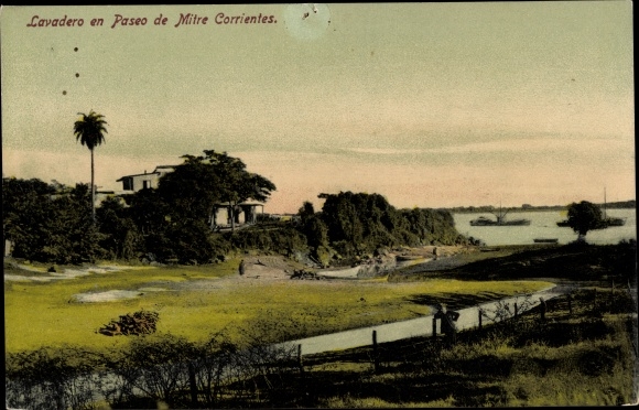 Postcard Paraguay, Lavadero and Paseo de Miter Corrientes