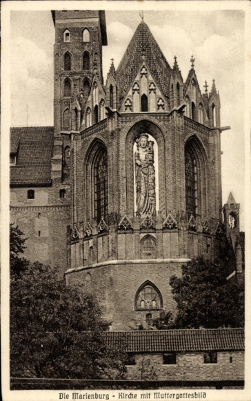 Marienburg, Malbork, West Prussia, church with image of the Virgin Mary