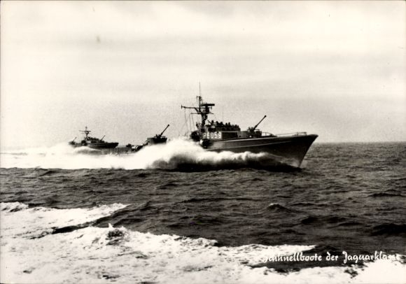 German Navy fleet, Jaguar-class fast attack craft during maneuvers, P6059