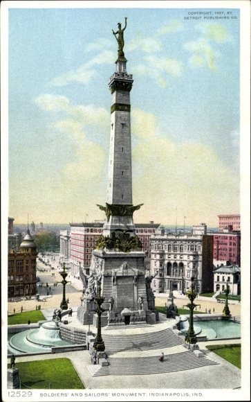 Postcard Indianapolis Indiana USA, Army and Navy Memorial