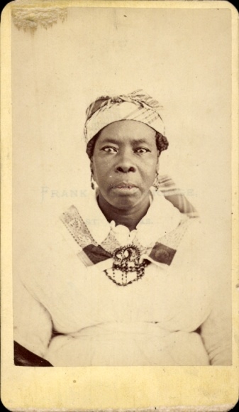CdV Barbados, portrait of a woman, headscarf, necklace
