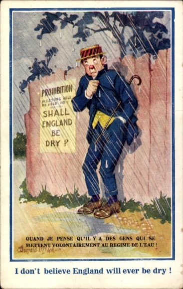 Artist Postcard McGill, D., Man, Rainy Weather