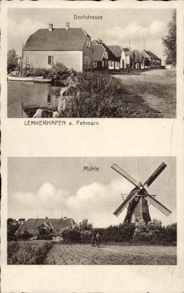 Lemkenhafen, Fehmarn Island, Dorfstraße, Mühle