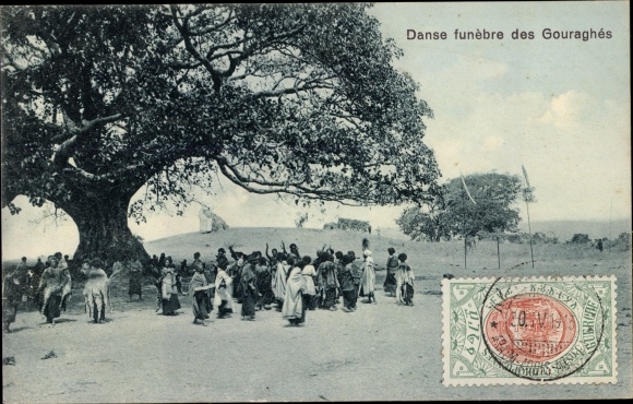 Postcard Ethiopia, Danse funebre des Gouraghes
