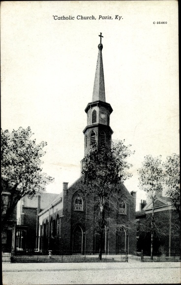 Postcard Paris Kentucky USA, Catholic Church