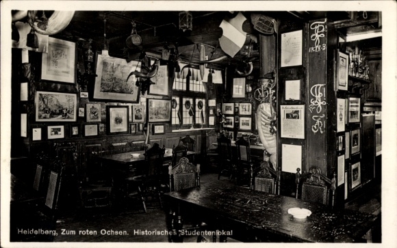 Postcard Heidelberg am Neckar, Gasthaus Zum roten Ochsen, Historic student pub