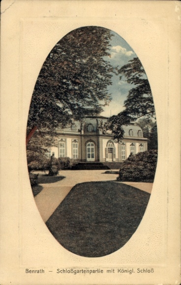 Embossed passe-partout, Benrath, Düsseldorf on the Rhine, Palace, Palace Gardens