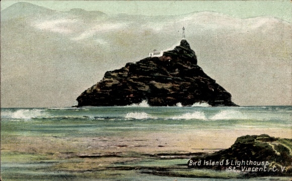 Postcard São Vicente Cabo Verde Cape Verde, view towards the lighthouse
