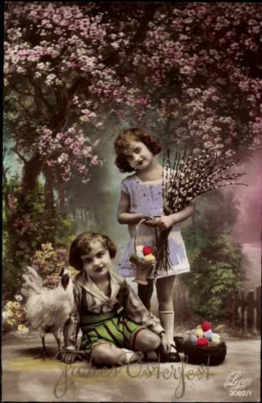 Happy Easter, children, Easter eggs!