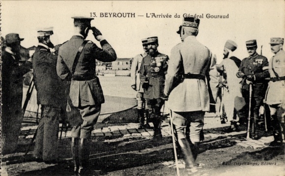 Postcard Beirut Beyrouth Lebanon, L'Arrivée du General Gouraud