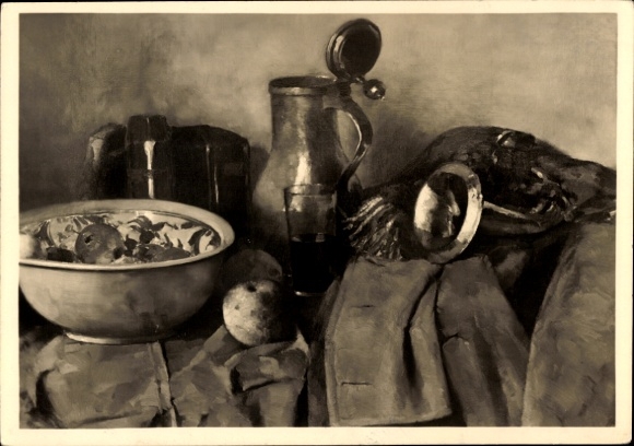 Artist Postcard Platzöder, Ludwig, Still Life with Post Horn, HDK 367
