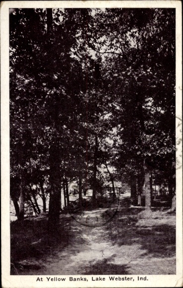 Postcard Lake Webster Indiana USA, At Yellow Banks