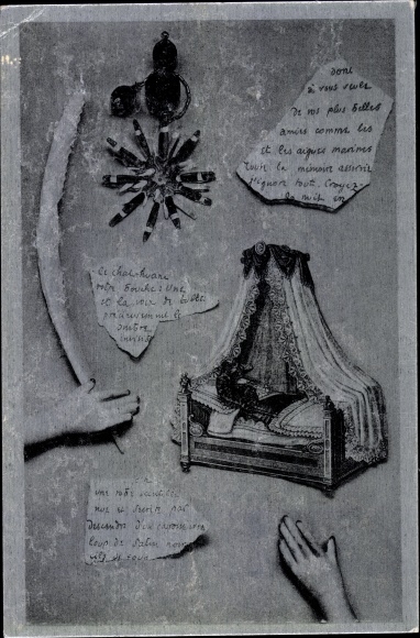 Artist Postcard Hugnet, Georges, The Surrealist Map No. 13, Literally