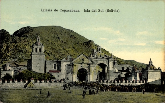 Postcard Copacabana Bolivia, Church
