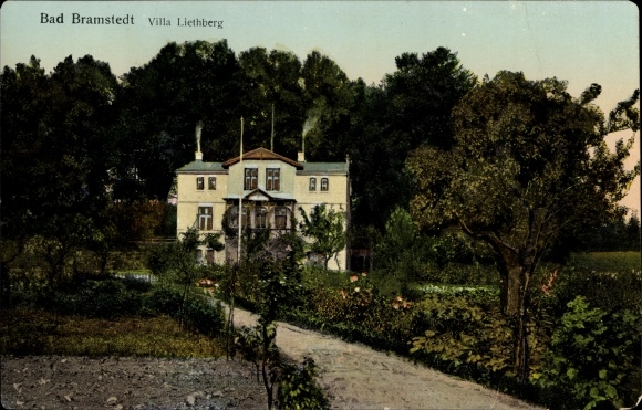 Golden Windows illuminated window Postcard Bad Bramstedt in Schleswig Holstein, Villa Liethberg