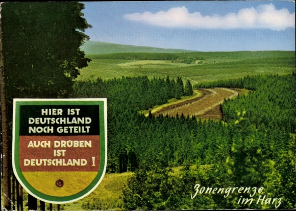 The border between the zones in the Upper Harz Mountains between Braunlage and Hohegeiß; here Germany is still divided.