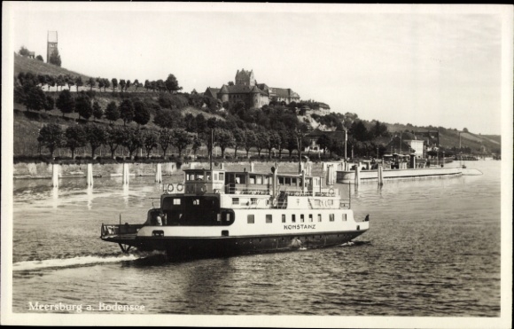 Meersburg Lake Constance ferry en route, castle