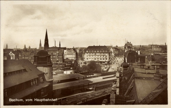 Bochum in the Ruhr area, city view, main train station, buildings, street view