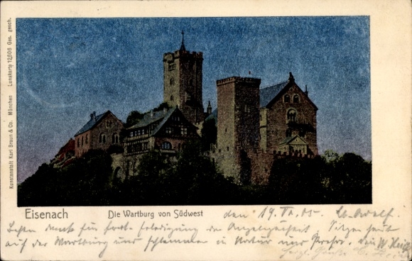 Luna Postcard Lutherstadt Eisenach in Thuringia, Wartburg