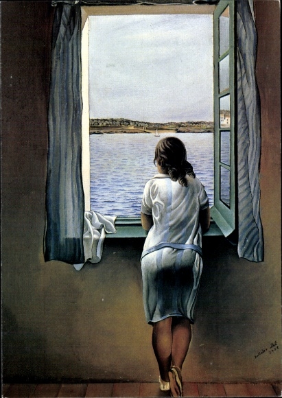 Artist Postcard Dali, Salvador, Girl at the Window