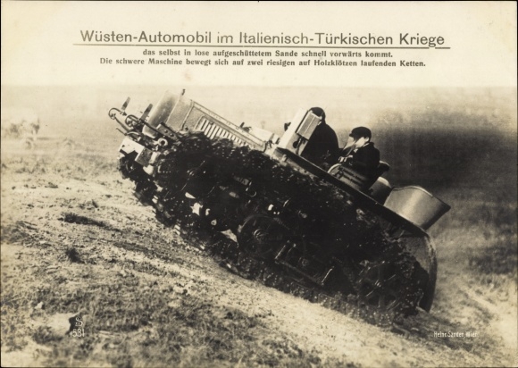 PC Tripoli Libya, desert automobile in the Italo-Turkish War, Panzerr, I WW