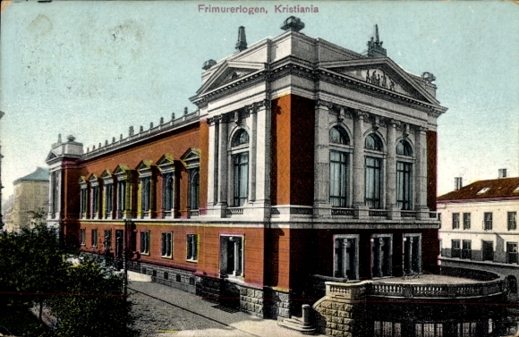 Postcard Kristiania Christiania Oslo Norway, Masonic Lodges