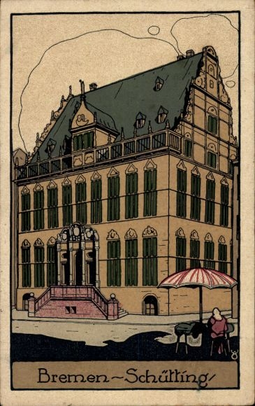 Lithograph, Hanseatic City of Bremen, Schütting