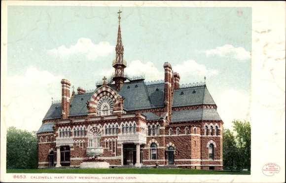 Postcard Hartford Connecticut USA, Caldwell Hart Colt Memorial