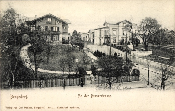 Postcard Hamburg Bergedorf, On Brauerstraße