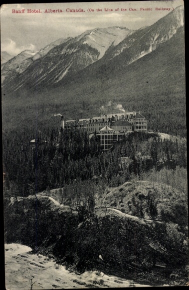 Postcard Alberta Canada, Banff Hotel