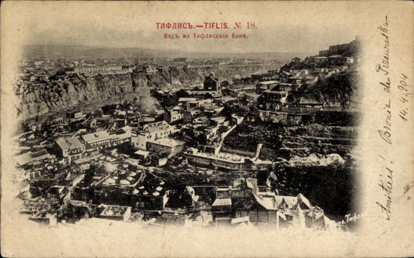 Postcard Tbilisi Georgia, general view, view from the bathhouse