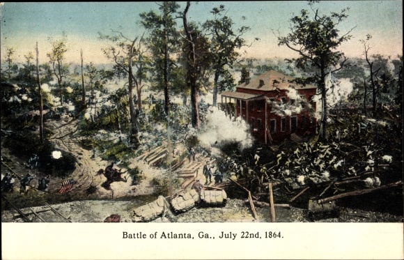 Postcard Atlanta Georgia USA, Battle, July 22, 1864