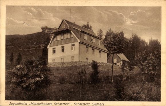 Postcard Scharzfeld Herzberg am Harz, youth home Mittelelbehaus Scharzfeld
