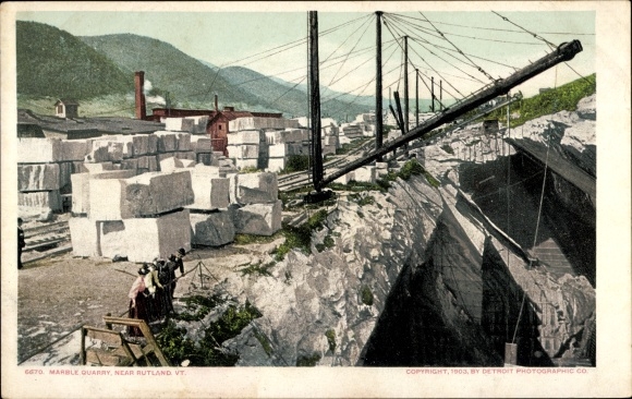 Postcard Rutland Vermont USA, Marble Quarry