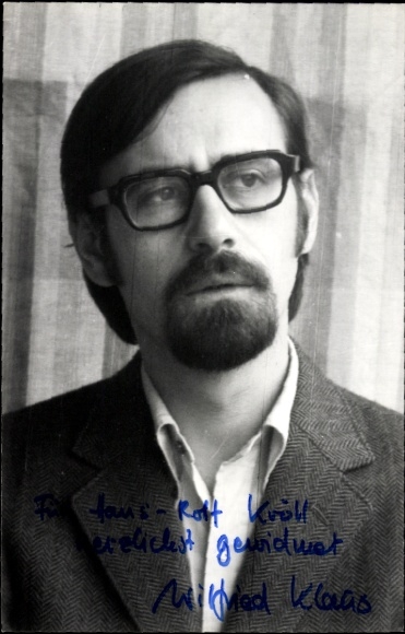 Photo of actor Wilfried Klaus, portrait, autograph