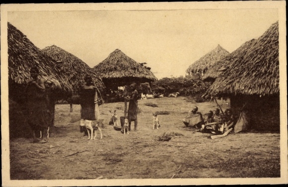 Postcard Kenya, East Africa, corner of Taita village