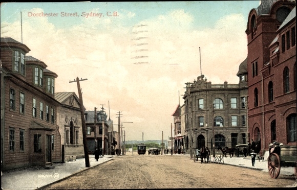 Postcard Sydney Cape Breton Nova Scotia Kanada, Dorchester Street
