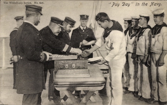 Postcard The Woodbury Series, Payday in the Navy