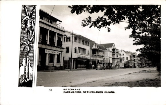 Postcard Paramaribo Suriname, Waterkant