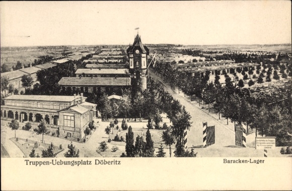 Postcard Döberitz in Havelland, barracks camp, military training area, water tower