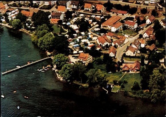 Postcard Nußdorf Nussdorf Überlingen am Bodensee, Campingplatz Nell, Zur Barbe 5, aerial view, location