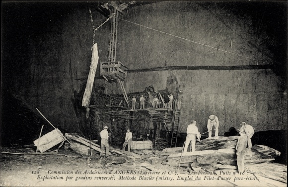Blavier Method Postcard Angers Maine et Loire, Ardoisieres, Exploitation par gradins ...