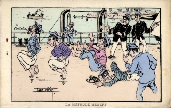 Artist Postcard La Methode Hebert, French sailors