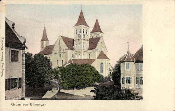 Postcard Ellwangen an der Jagst Württemberg, houses