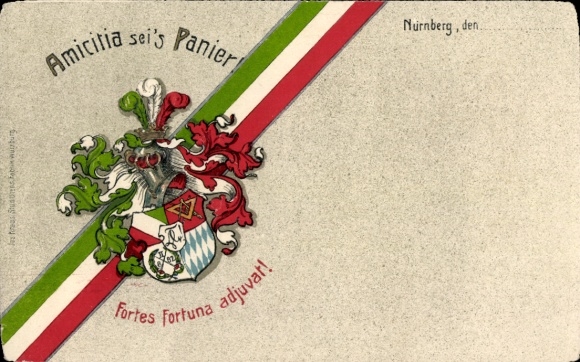 Studentika Postcard Nürnberg, Amicitia, Corps coat of arms