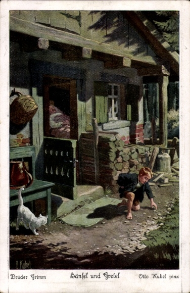 Artist Postcard Kubel, Otto, fairy tale, Hansel and Gretel, Brothers Grimm