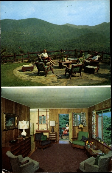 Postcard Rosemount Balsam North Carolina USA, patio interior view