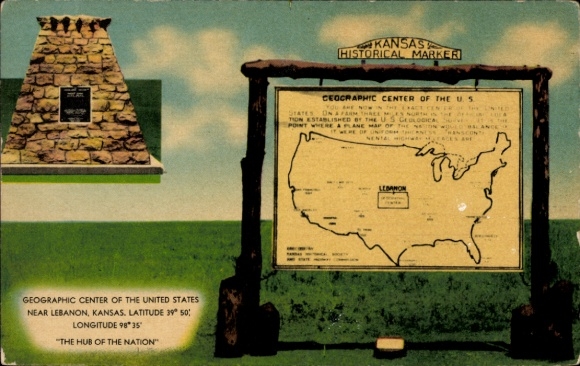 PC Lebanon Kansas USA, Geographic center of the United States