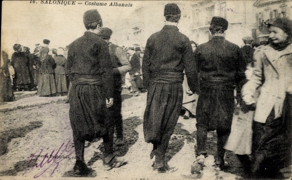 Postcard Saloniki Thessaloniki Greece, Costume Albanais